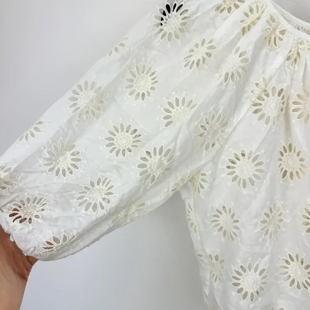 Madewell embroidered shirred